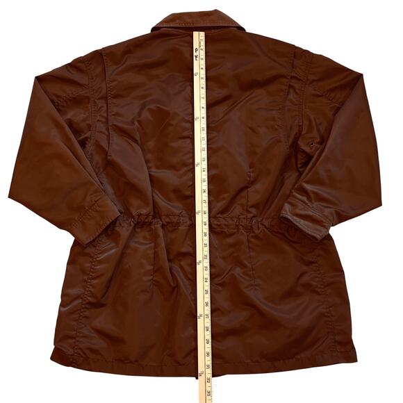 Ralph Lauren Utility Coat Womens S Brown Taffeta Nylon Jacket Drawstring Waist - Picture 10 of 15